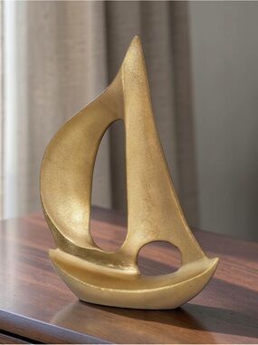 Threshold Gold Abstract Sailboat Sculpture